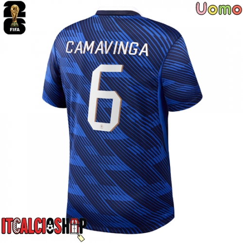 Francia Eduardo Camavinga #6 Prima Maglia Mondiali 2026 Manica Corta